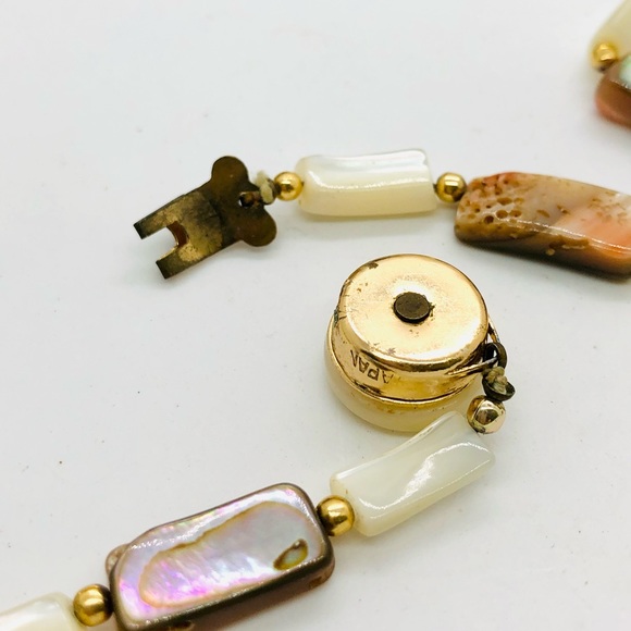 Antique Abalone Mother Of Pearl Necklace - Picture 6 of 17